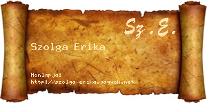 Szolga Erika névjegykártya